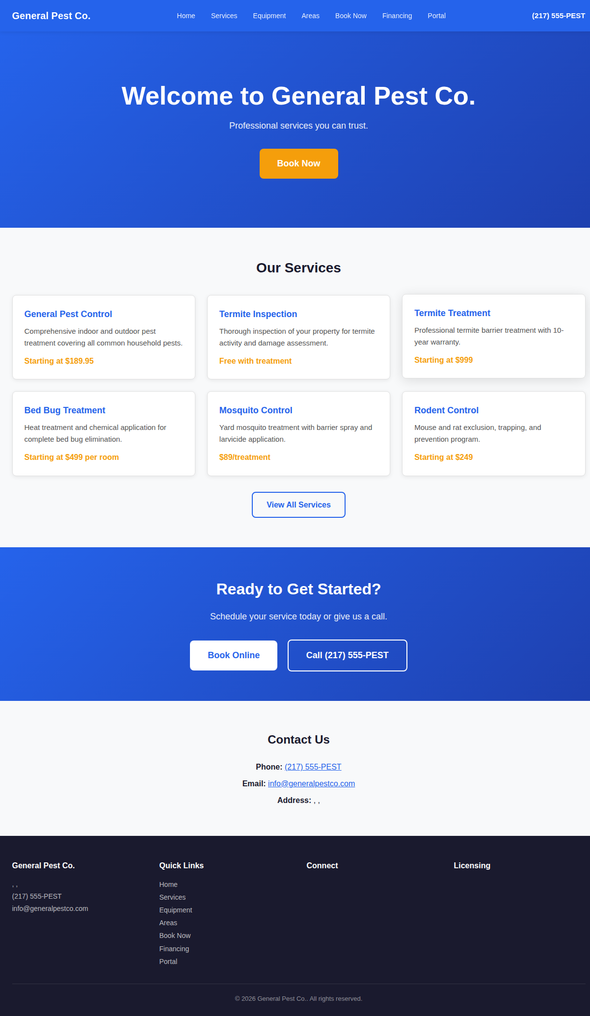 General Pest Co. Homepage